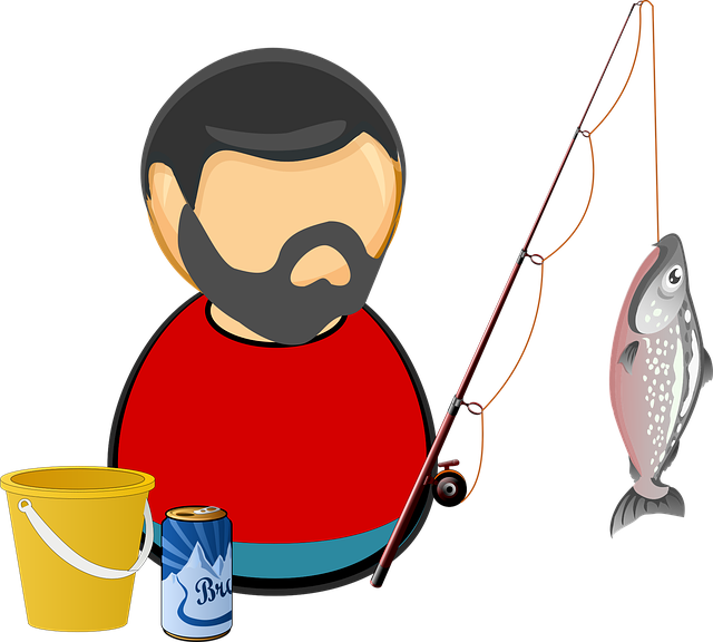 釣り餌を前に悩む人のイラスト