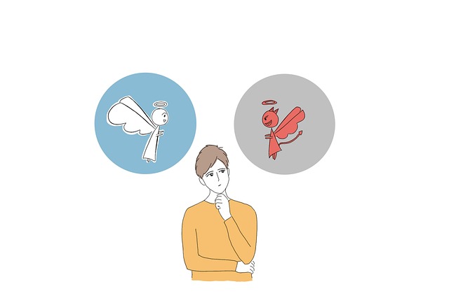 様々な種類の充電器が並べられ、どれを選べば良いか迷っている人のイラスト