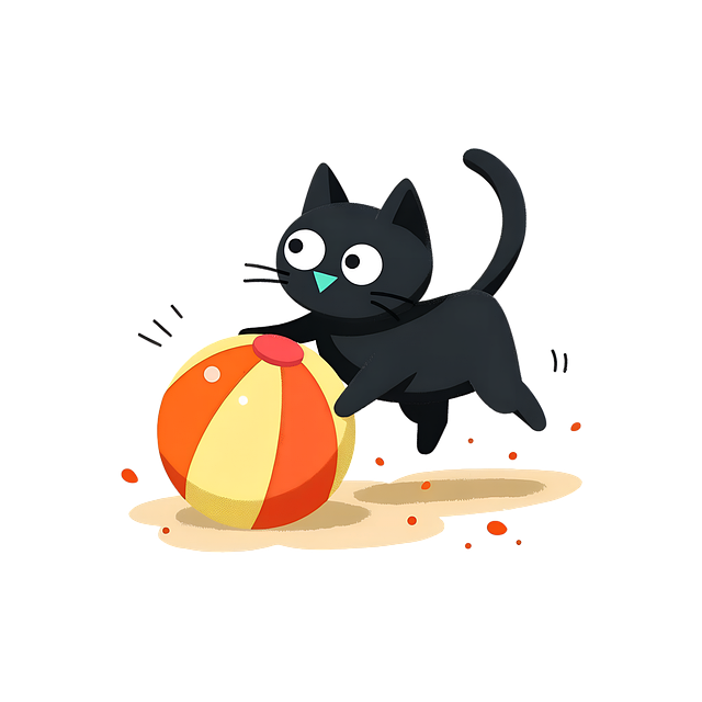 猫が安全なおもちゃで遊ぶ様子