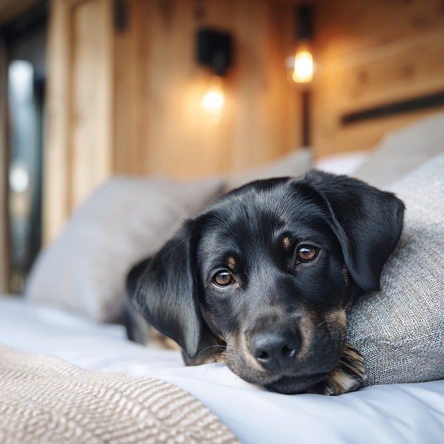 飼い主と寄り添い暖かく過ごすペット