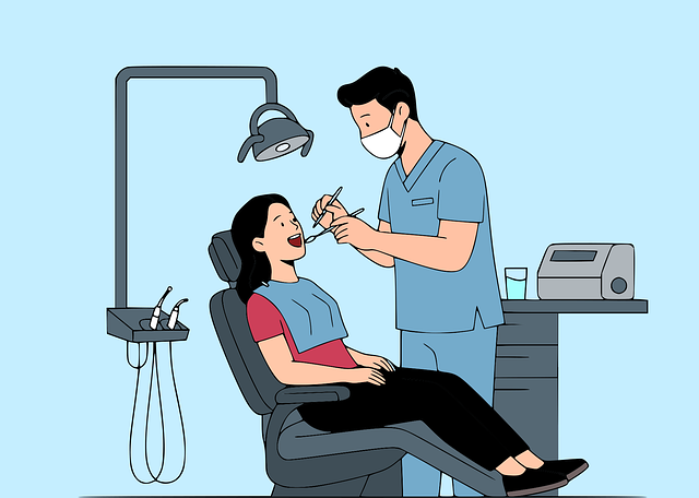 歯医者さんが患者に注意点を説明しているイメージ