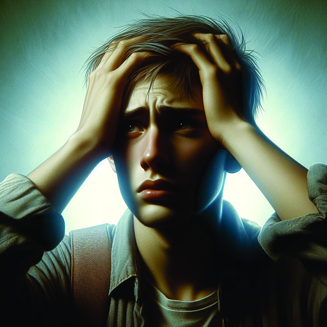 悩んでいる飼い主と心配そうなペット