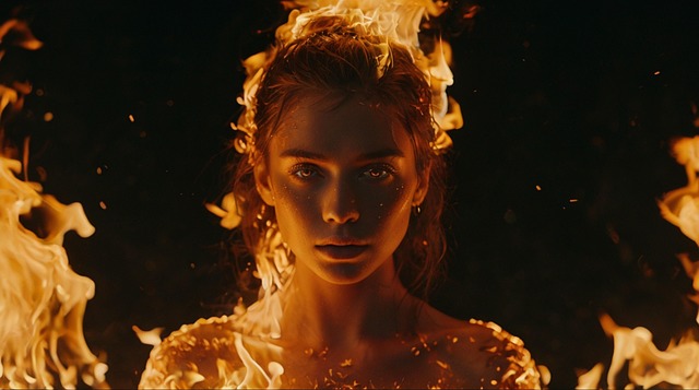 明るく輝く肌の女性