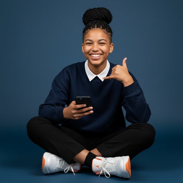 笑顔で自信に満ちた女性