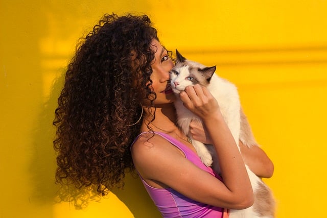 ペットと飼い主が笑顔で過ごす、清潔で明るい部屋