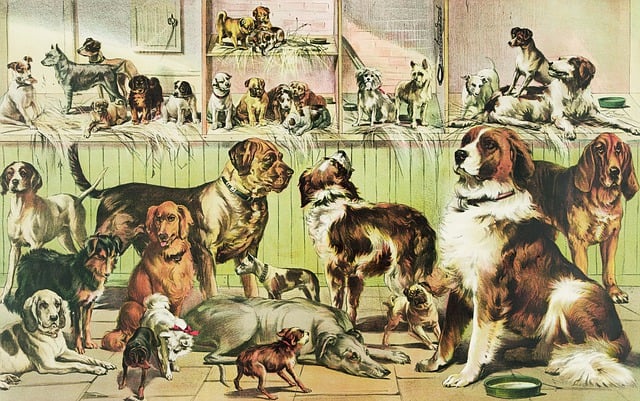 獣医が犬の関節を診察している様子