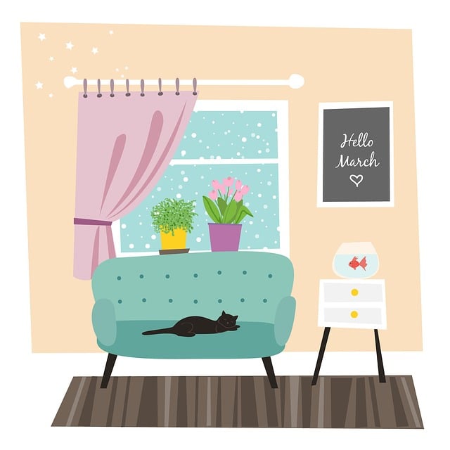 窓を開けて換気している部屋のイメージ