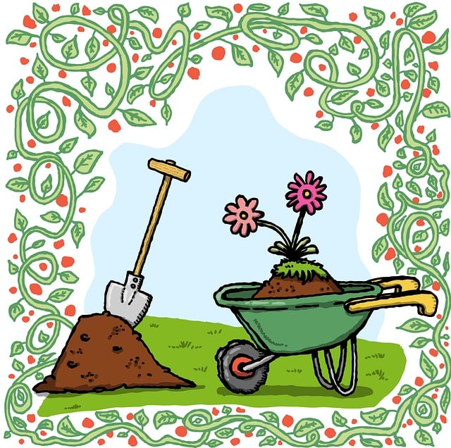 ベランダ菜園の道具を前に悩む女性