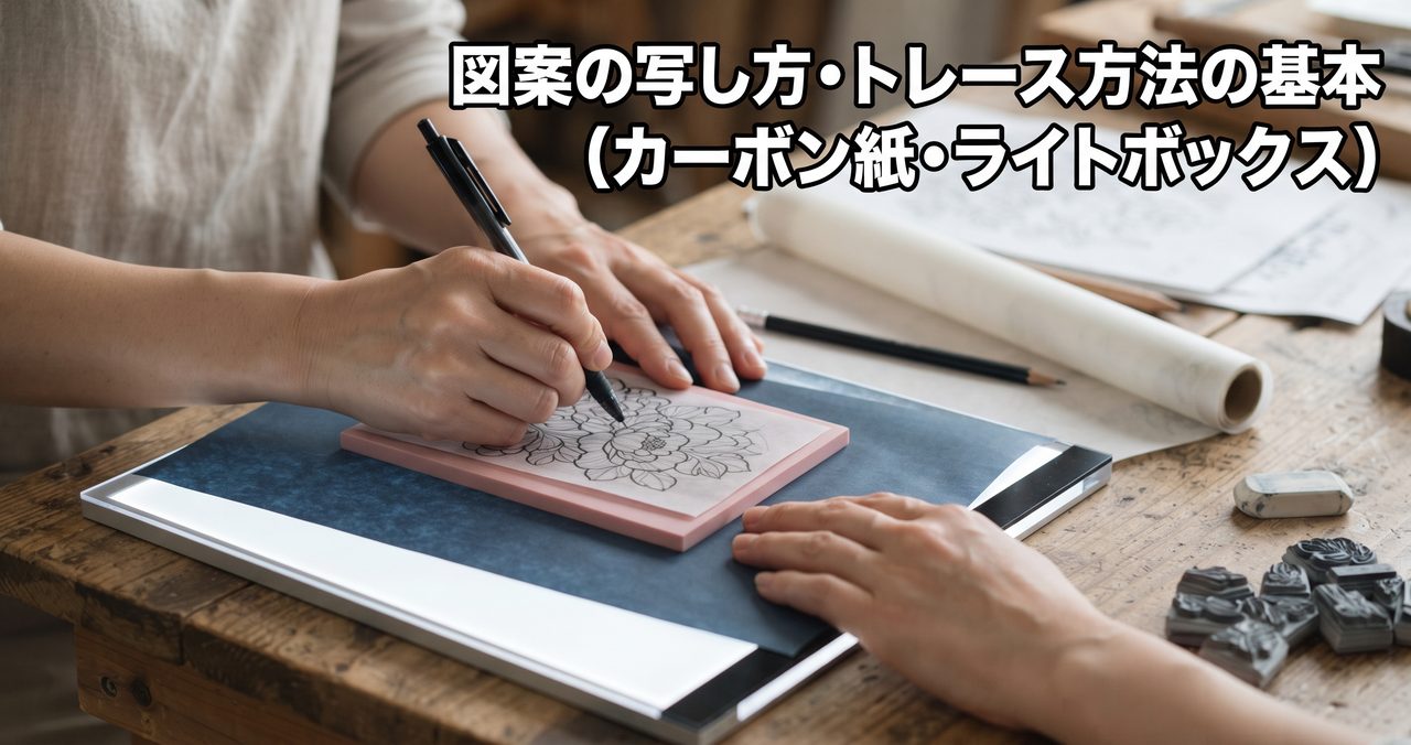 図案の写し方・トレース方法の基本(カーボン紙・ライトボックス)