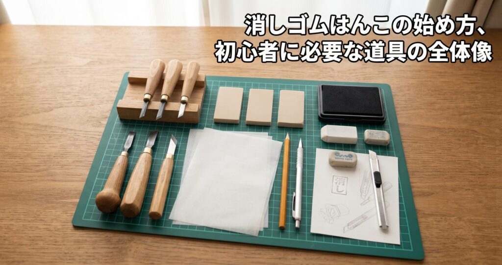 消しゴムはんこの始め方、初心者に必要な道具の全体像