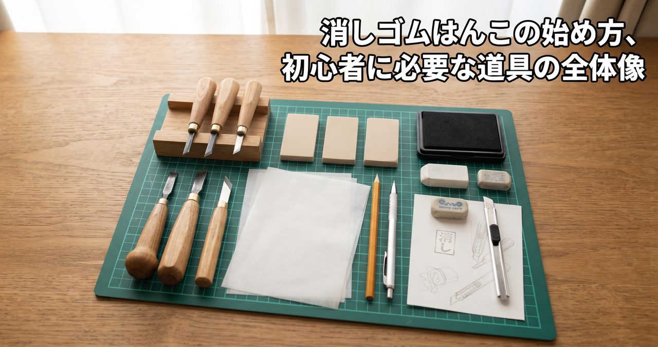 消しゴムはんこの始め方、初心者に必要な道具の全体像