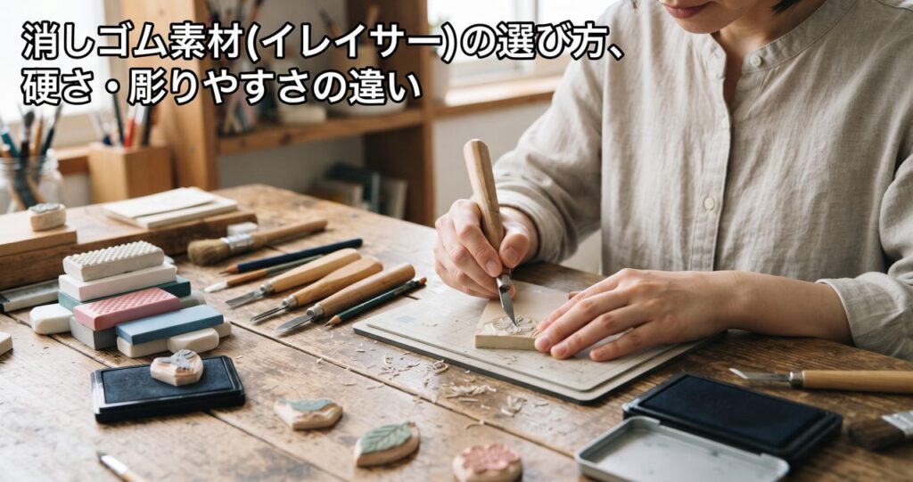 消しゴム素材(イレイサー)の選び方、硬さ・彫りやすさの違い