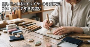 消しゴム素材(イレイサー)の選び方、硬さ・彫りやすさの違い