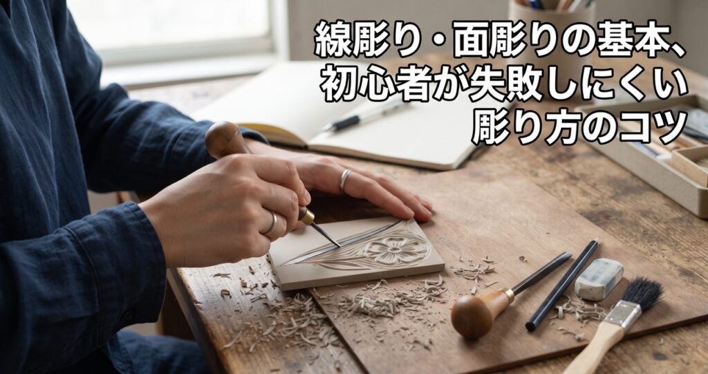 線彫り・面彫りの基本、初心者が失敗しにくい彫り方のコツ