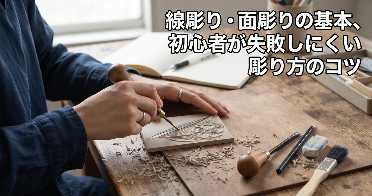 線彫り・面彫りの基本、初心者が失敗しにくい彫り方のコツ