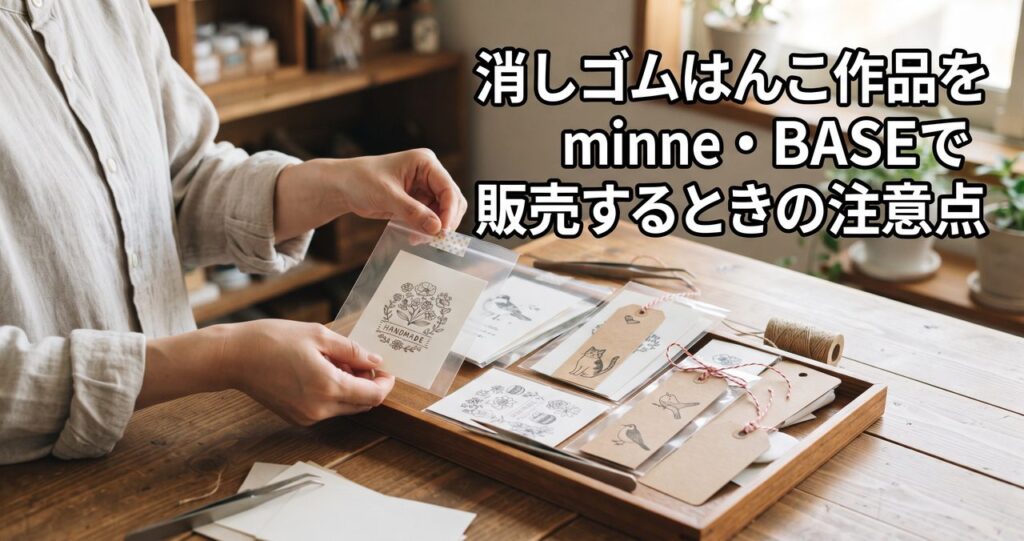 消しゴムはんこ作品をminne・BASEで販売するときの注意点