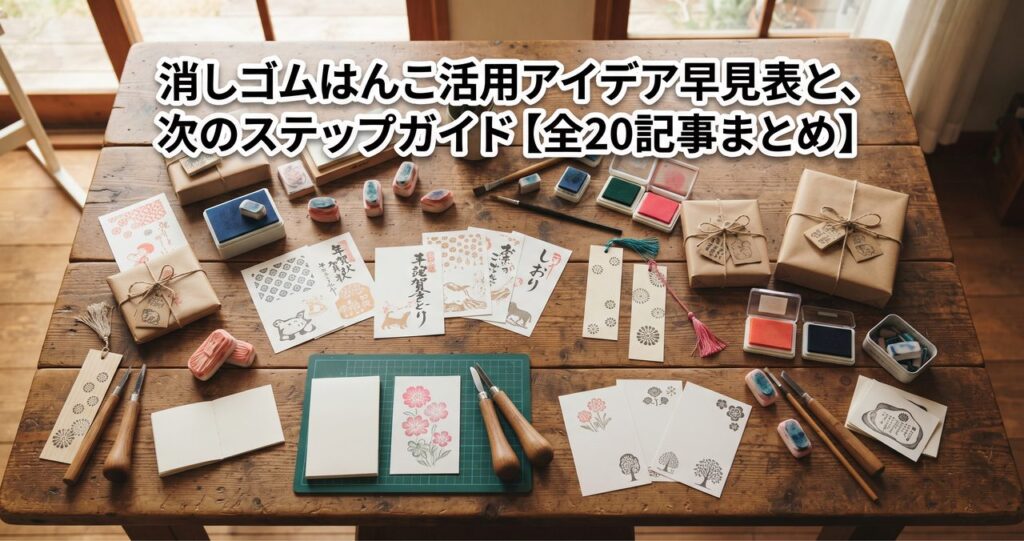 消しゴムはんこ活用アイデア早見表と、次のステップガイド【全20記事まとめ】