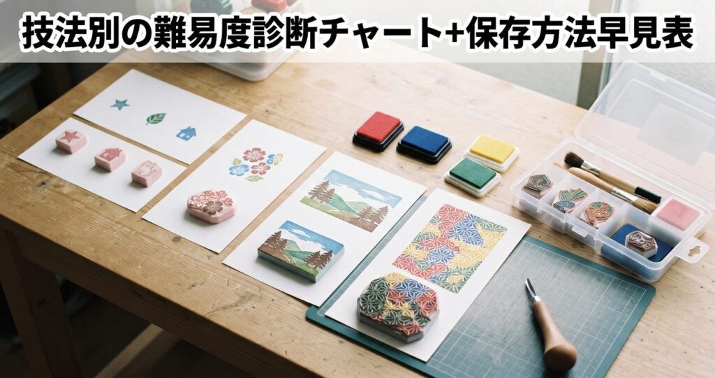 技法別の難易度診断チャート+保存方法早見表
